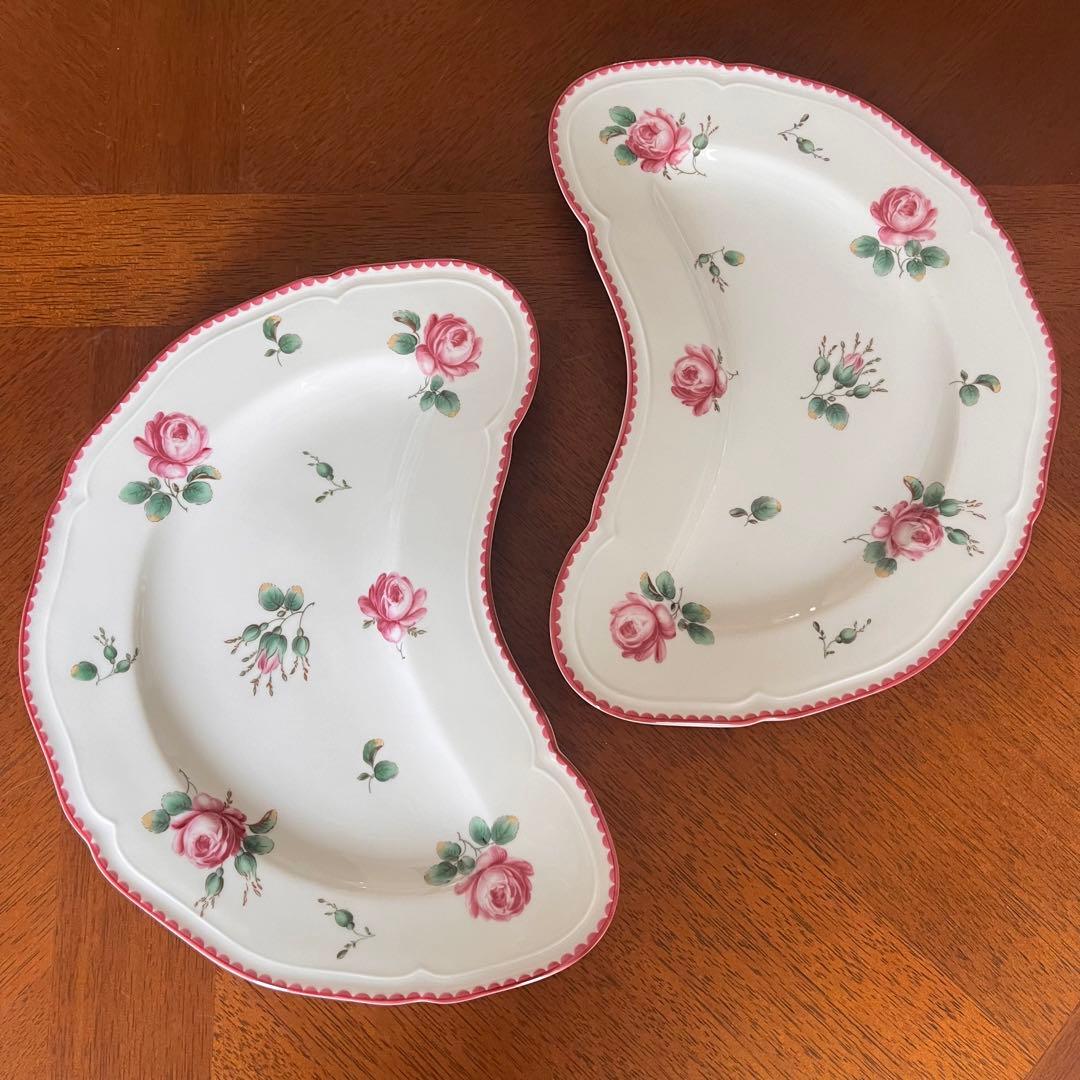 【レア美品】リチャードジノリ★アンティックローズ★クレッセント　2枚