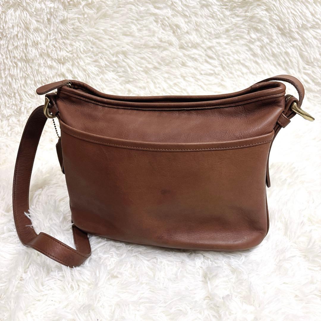 ✨希少アメリカ製オールドCOACHコーチ ブラウンレザーショルダーバッグ