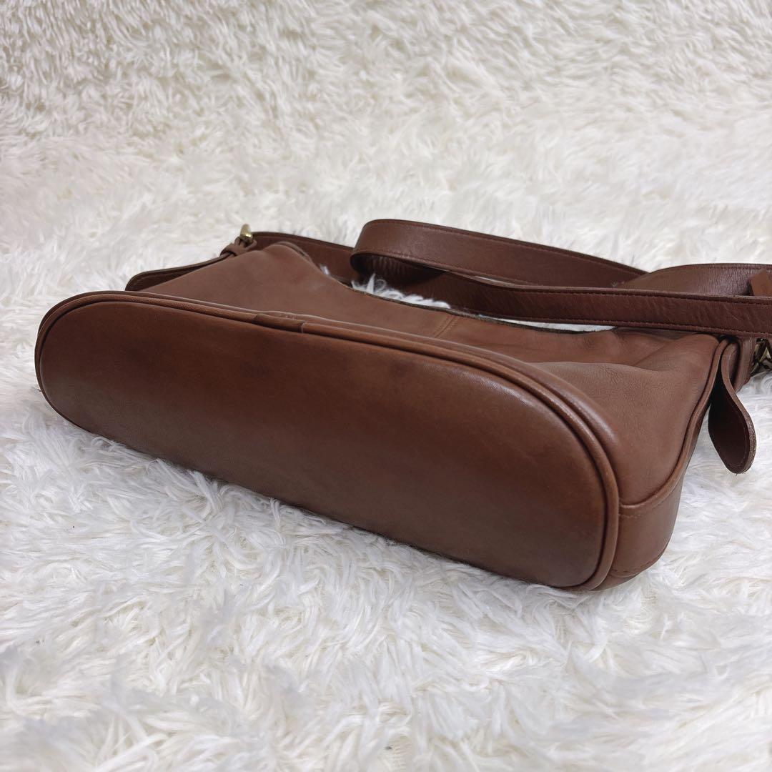 ✨希少アメリカ製オールドCOACHコーチ ブラウンレザーショルダーバッグ