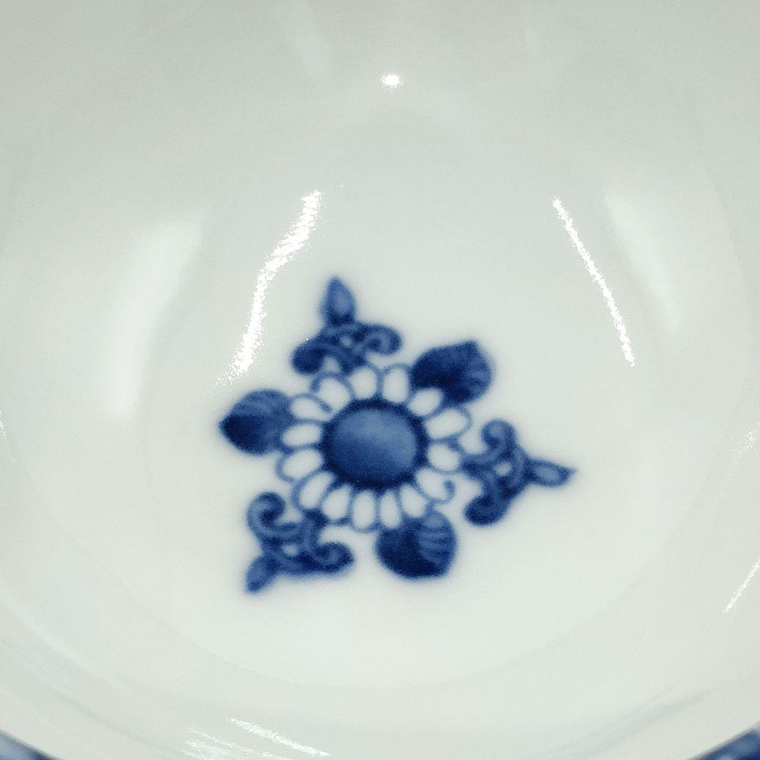 【未使用】有田焼 龍峰窯 染付唐草唐子 高台鉢揃 5客セット