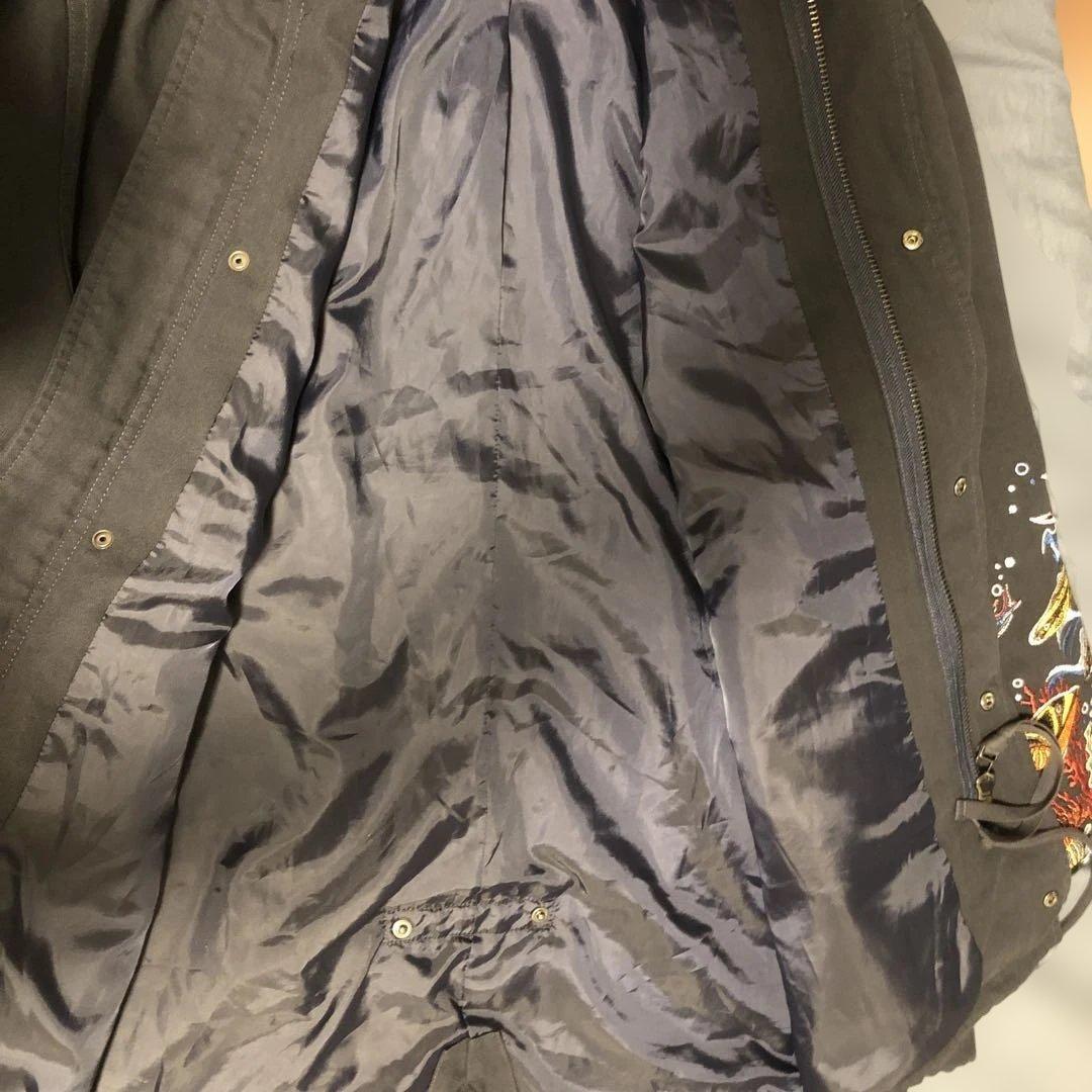 GO SLOWCARAVANゴースローキャラバンパネル刺繍モッズコートネイビー2