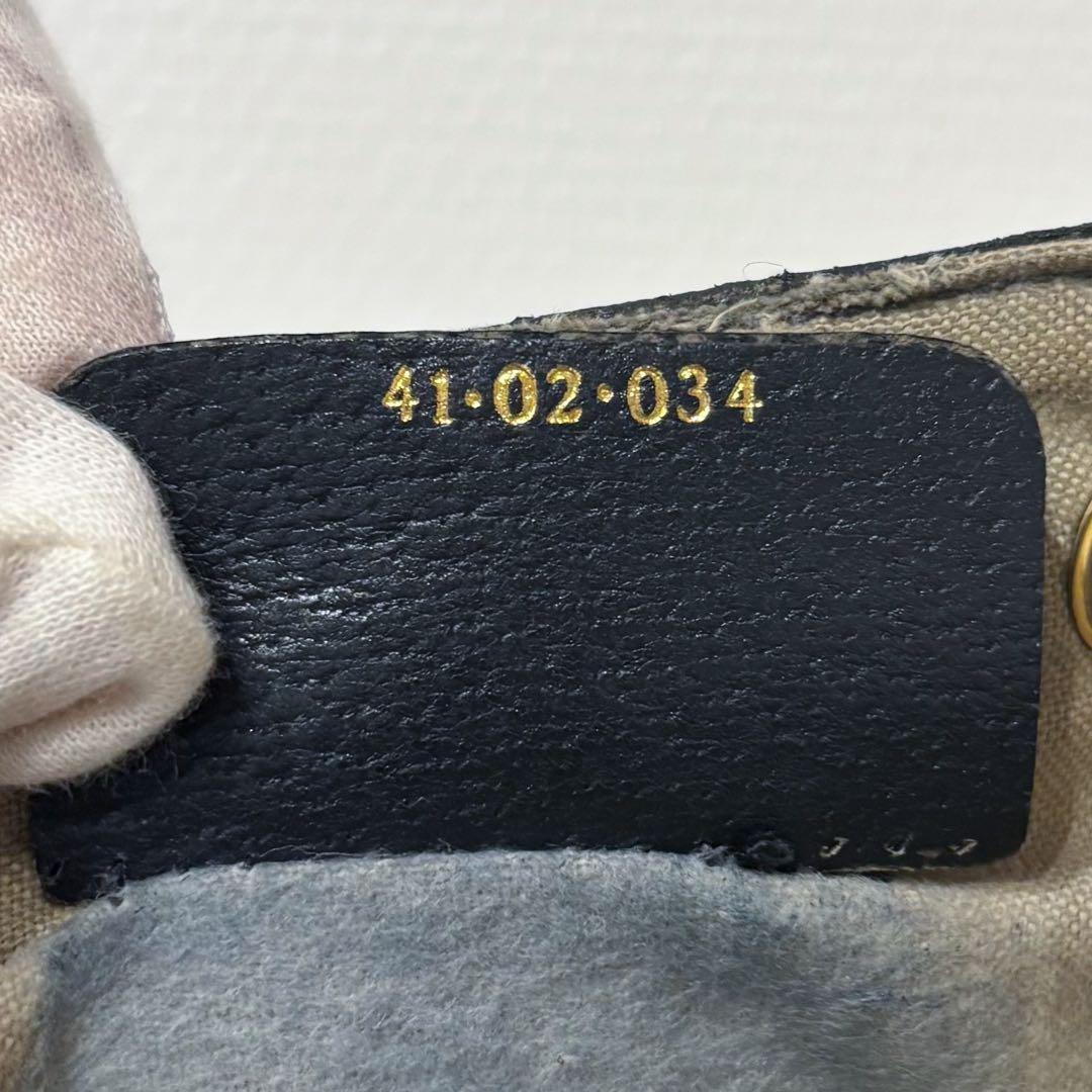 オールドグッチ　シェリーライン　ショルダーバッグ　ネイビー　GUCCI