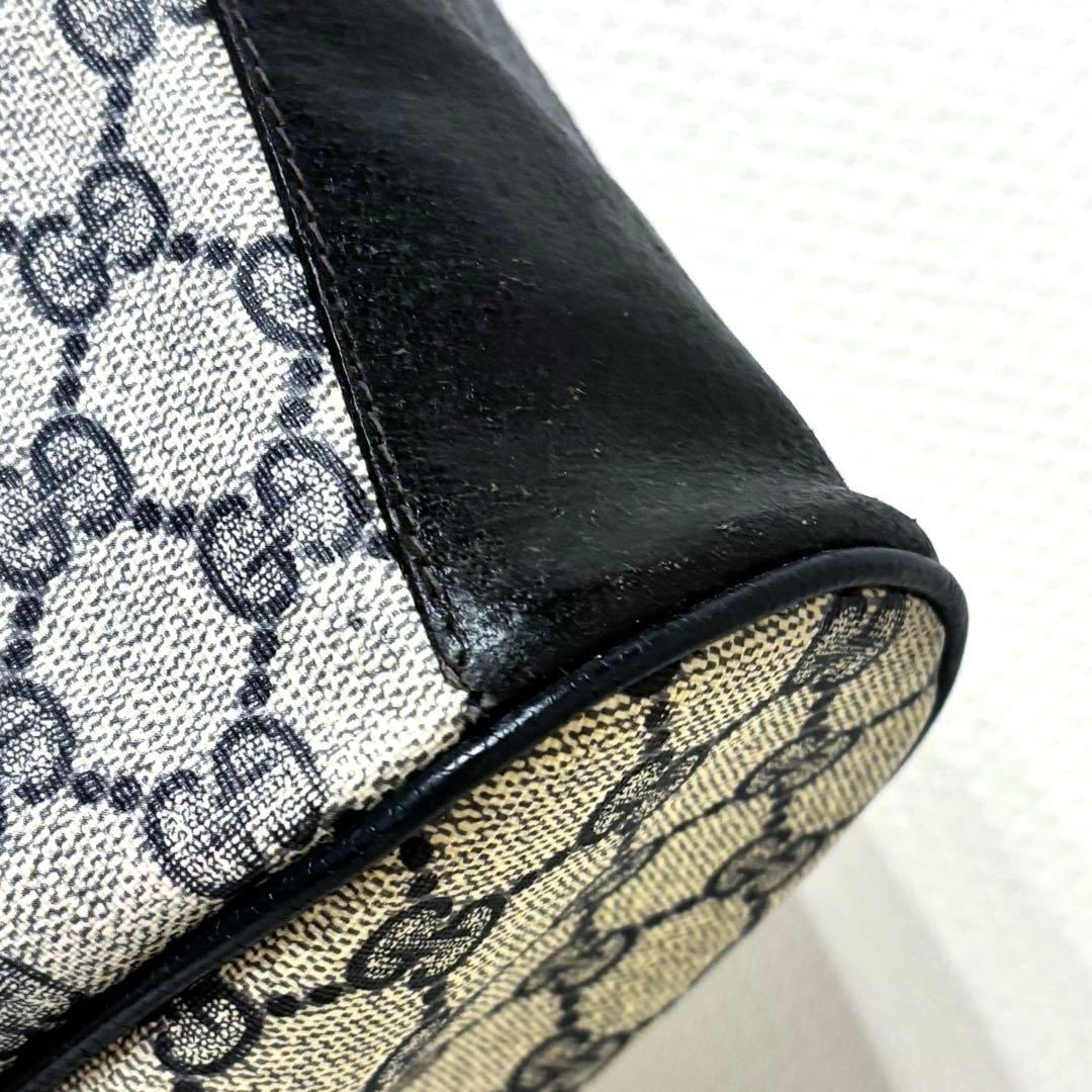 オールドグッチ　シェリーライン　ショルダーバッグ　ネイビー　GUCCI