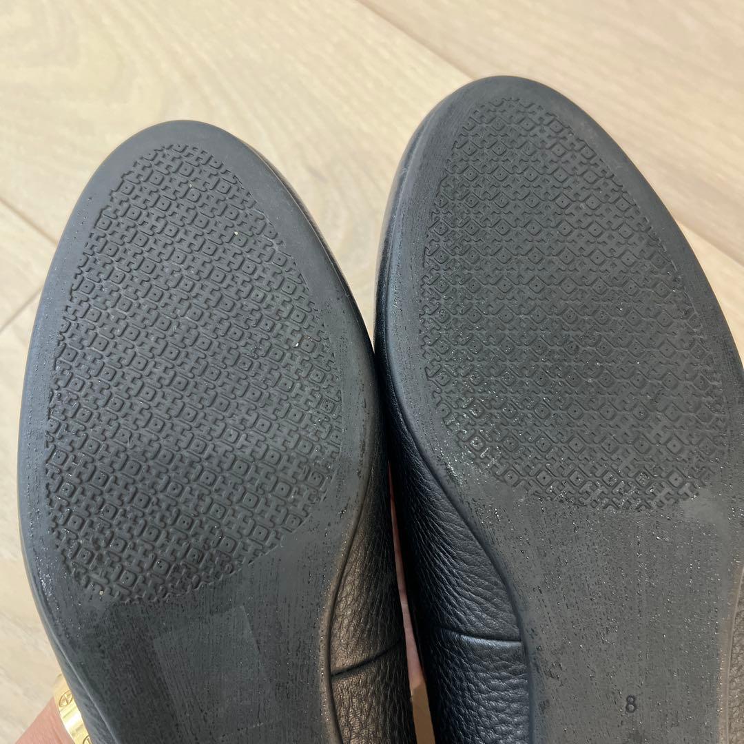 フ*マ様 TORY BURCH トリーバーチブラック フラットシューズ8 24.