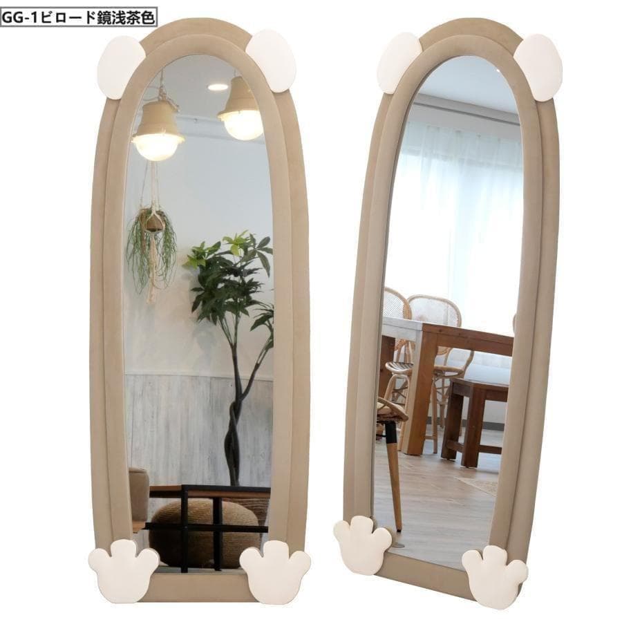 大特価全身鏡 韓国風 可愛い 160x60 ビロードフレーム グレー08