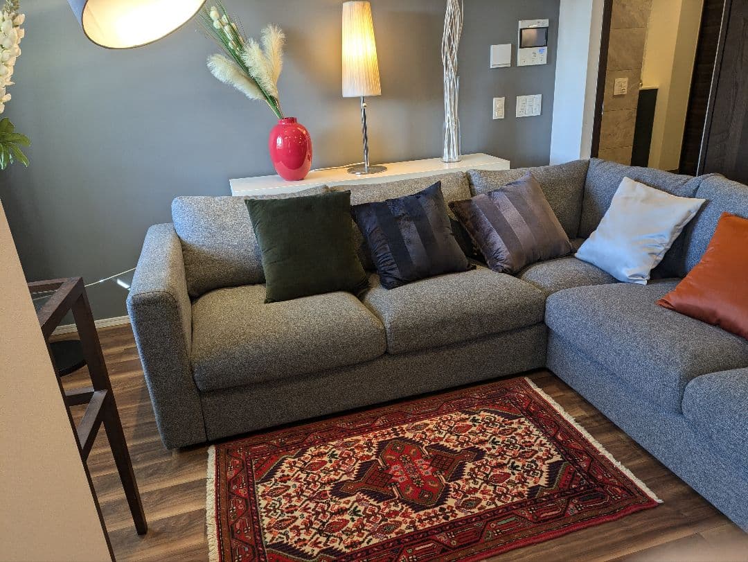 イケア　IKEA VIMLE ヴィムレコーナーソファ、ミディアムグレー1/2