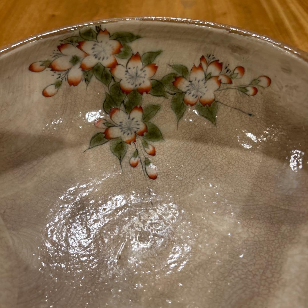 京都　京焼　清水焼　陶あん　桜絵付　深鉢　菓子鉢