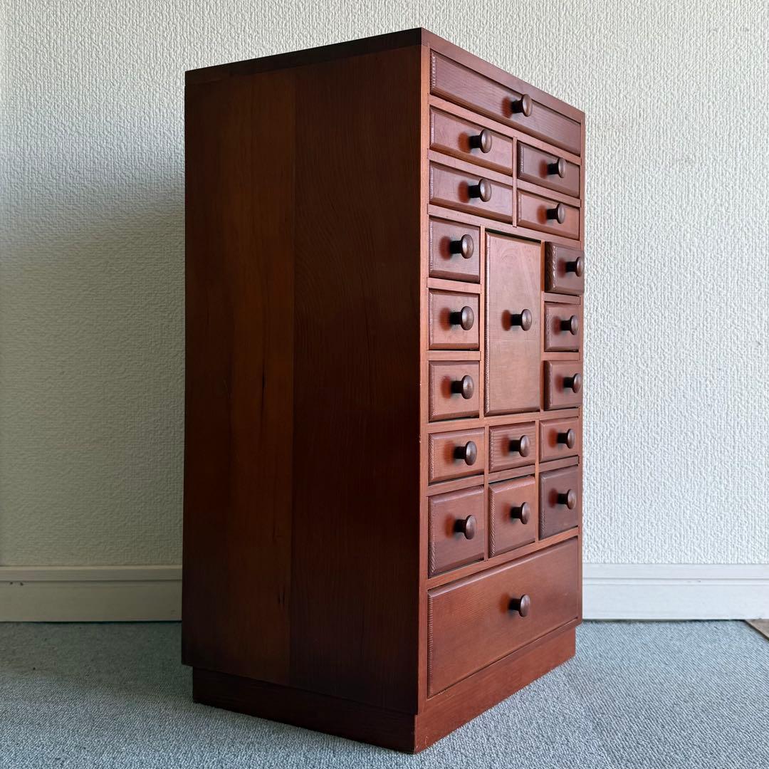 SNT1115 昭和レトロ 天然木 薬箱 薬箪笥 引き出し アンティーク 時代物