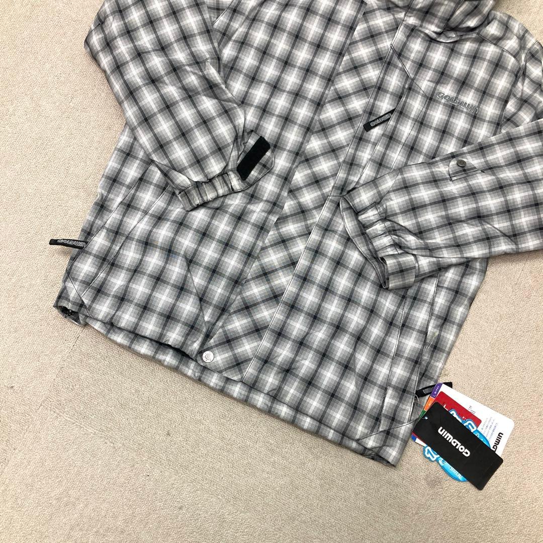 新品　GOLDWIN スキーウェア　チェック柄　グレー　XSサイズ　防水　撥水