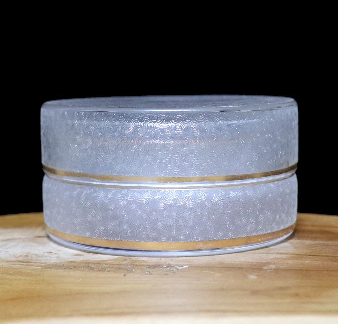 オールド・バカラ 珍品 春海商店特注 青海波文金彩蓋物 ボンボニエール 小物入れ