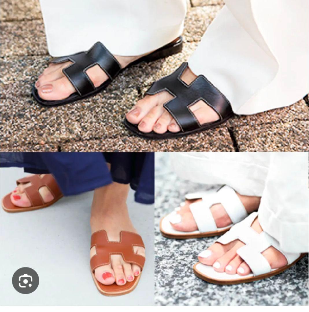 【MT】HERMES サンダル 《オラン》 オラン　ホワイト37　37.5