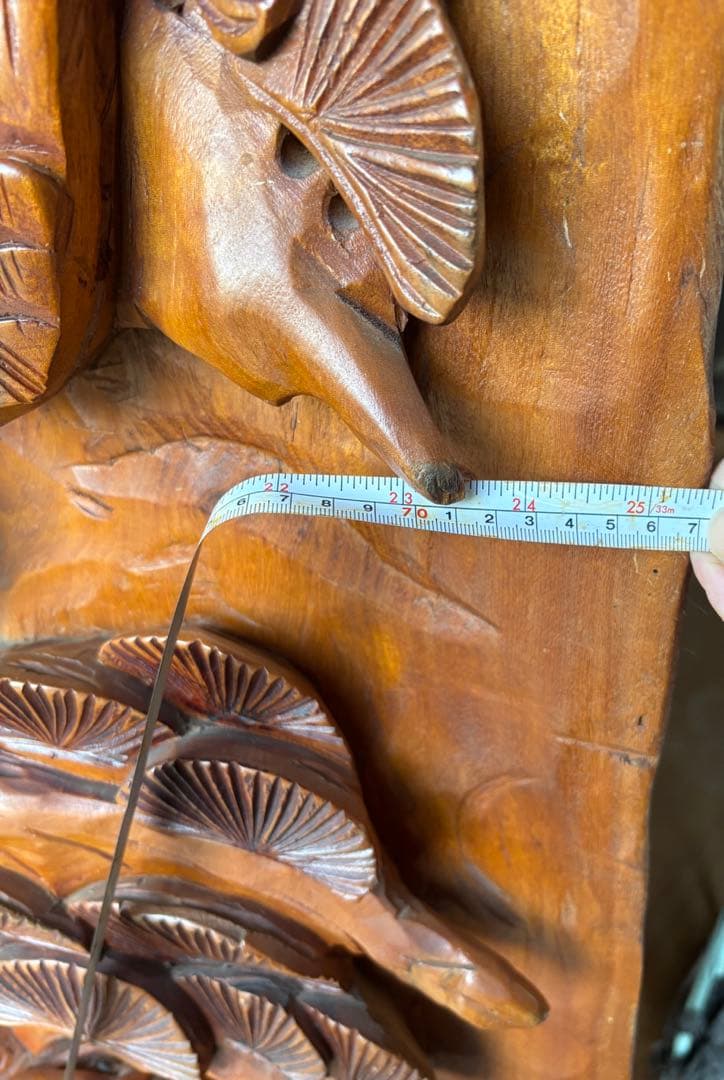 【一点物】木彫り 彫刻 置物 鷹と虎 縁起物 オブジェ 岐阜県揖斐郡池田町まで