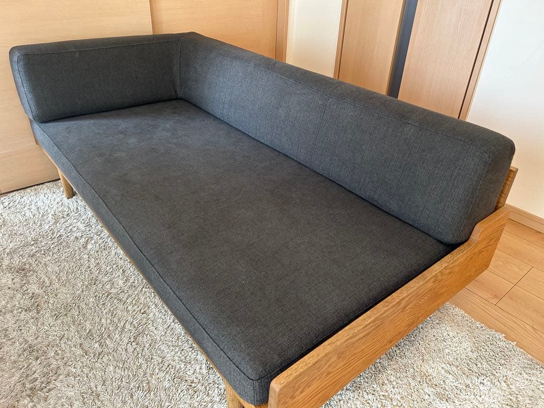 モモナチュラル DAY SOFAワンアームソファ 2.5人掛けソファ＆オットマン