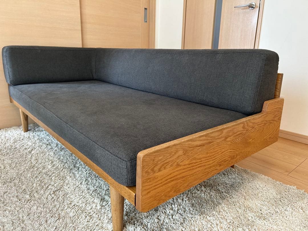 モモナチュラル DAY SOFAワンアームソファ 2.5人掛けソファ＆オットマン