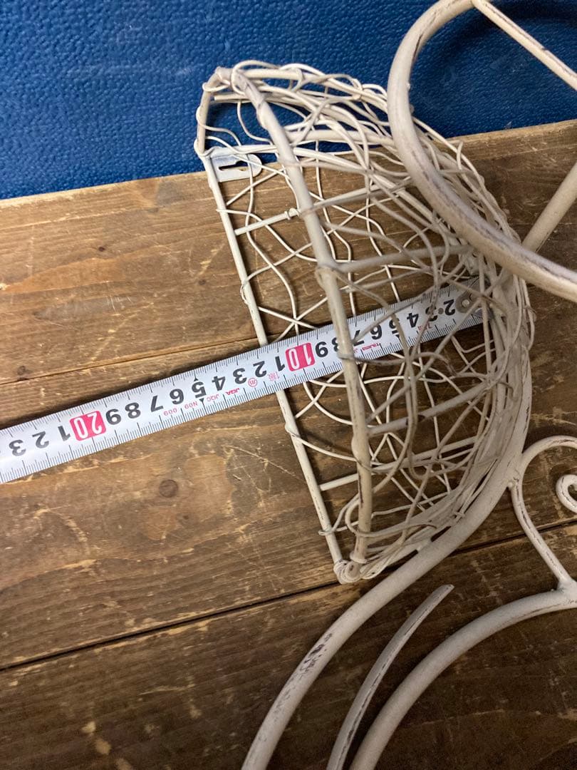 ガーデニング雑貨アンティーク　シャビー　フラワースタンド　アイアンバスケット