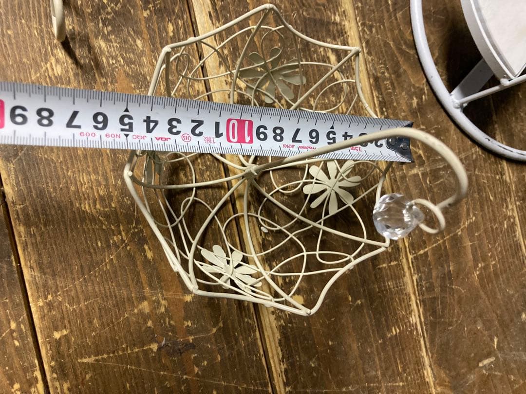 ガーデニング雑貨アンティーク　シャビー　フラワースタンド　アイアンバスケット