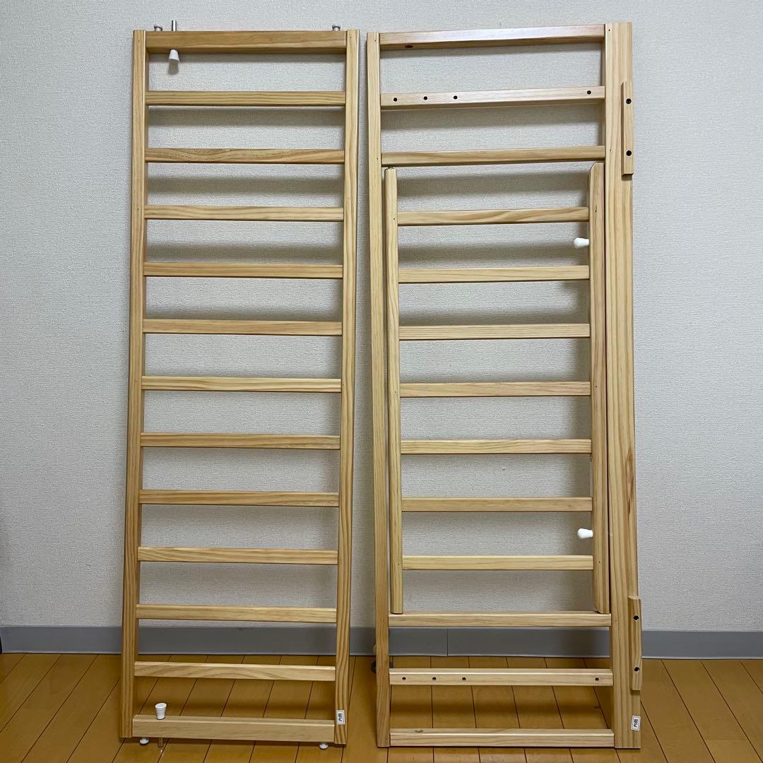 関東限定❣️カトージ　ハイポジション　ベビーベッド　アーチ　ナチュラル 収納板付