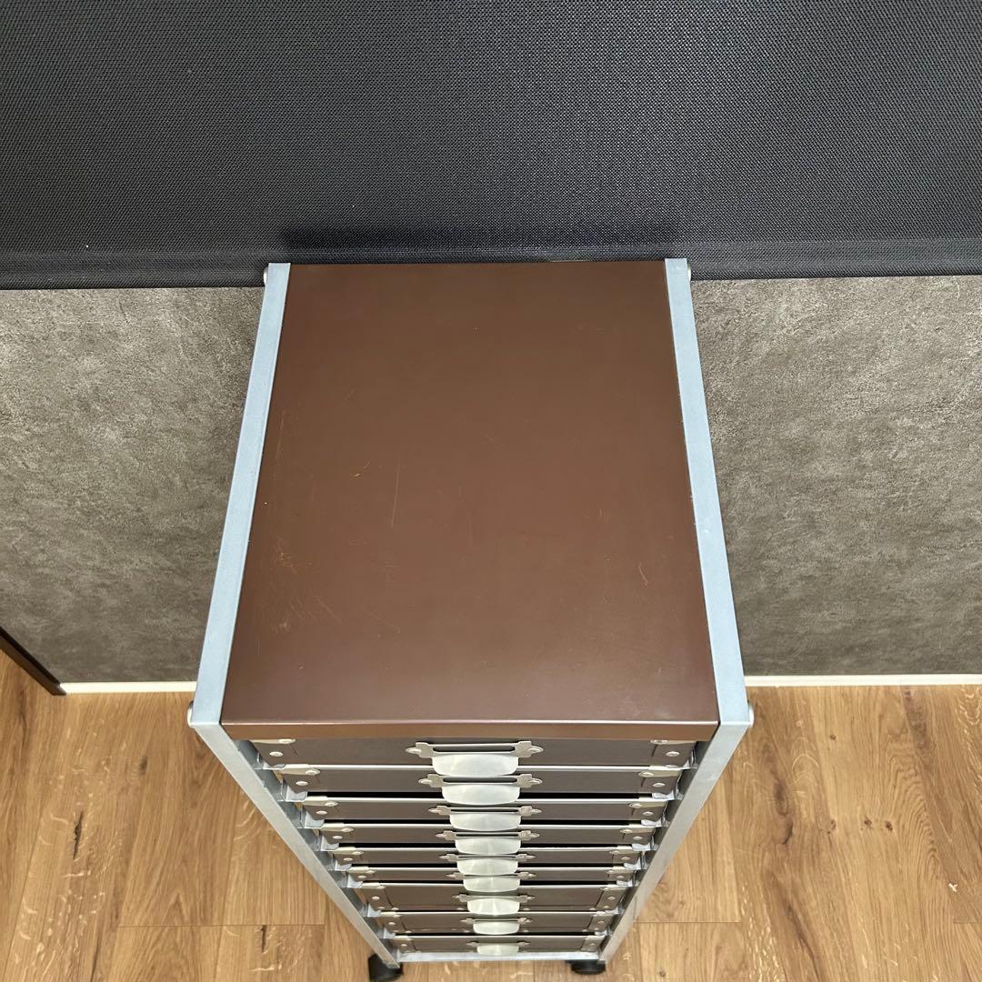 硬質パルプ 9段 キャスター付き 書類ケース レターケース スチール多段チェスト