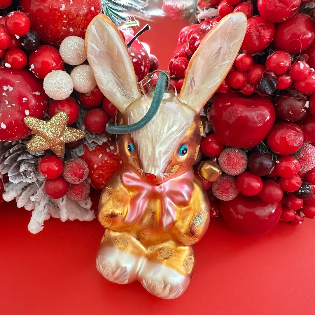 専用です【未使用品】ナタリーレテ うさぎ オーナメント ハンドペイント 硝子