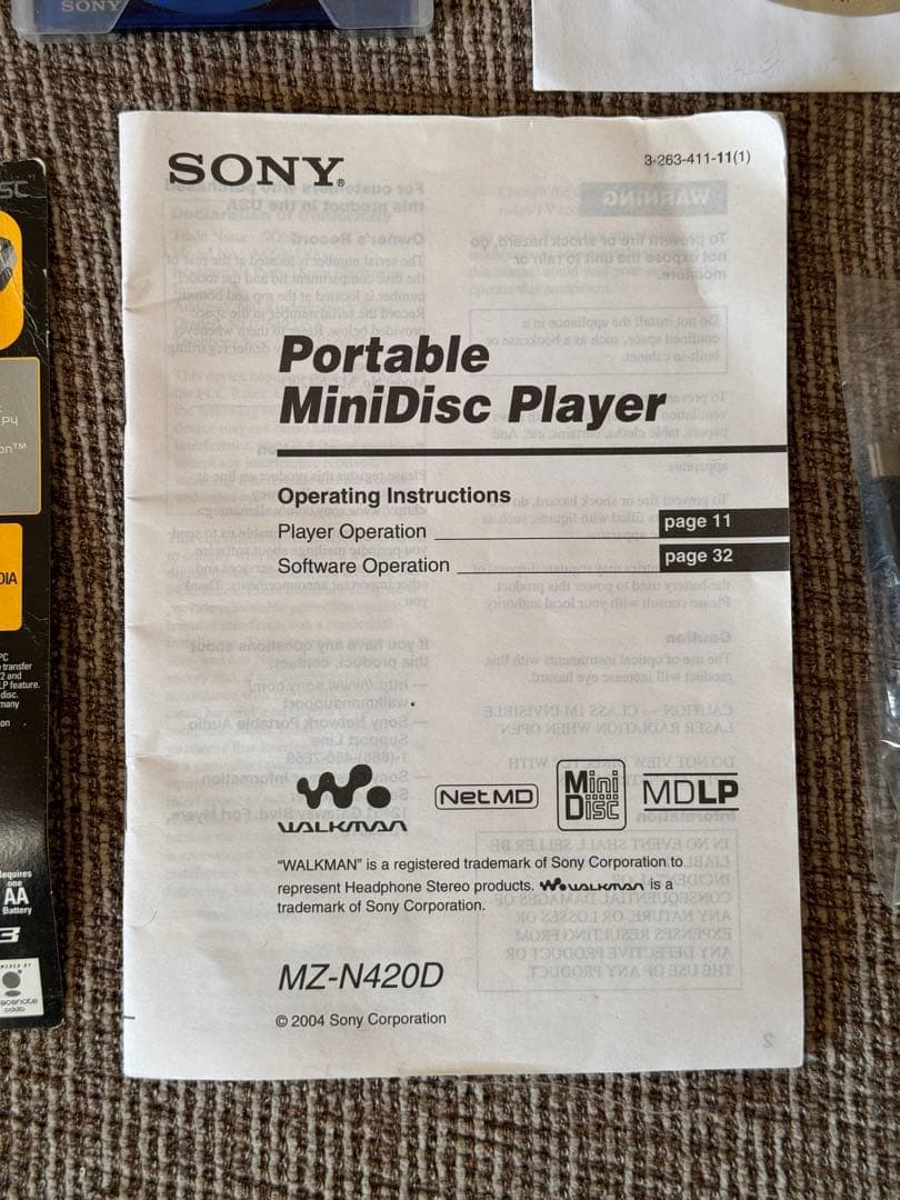 SONY Net MD ウォークマン / MZ-N420D