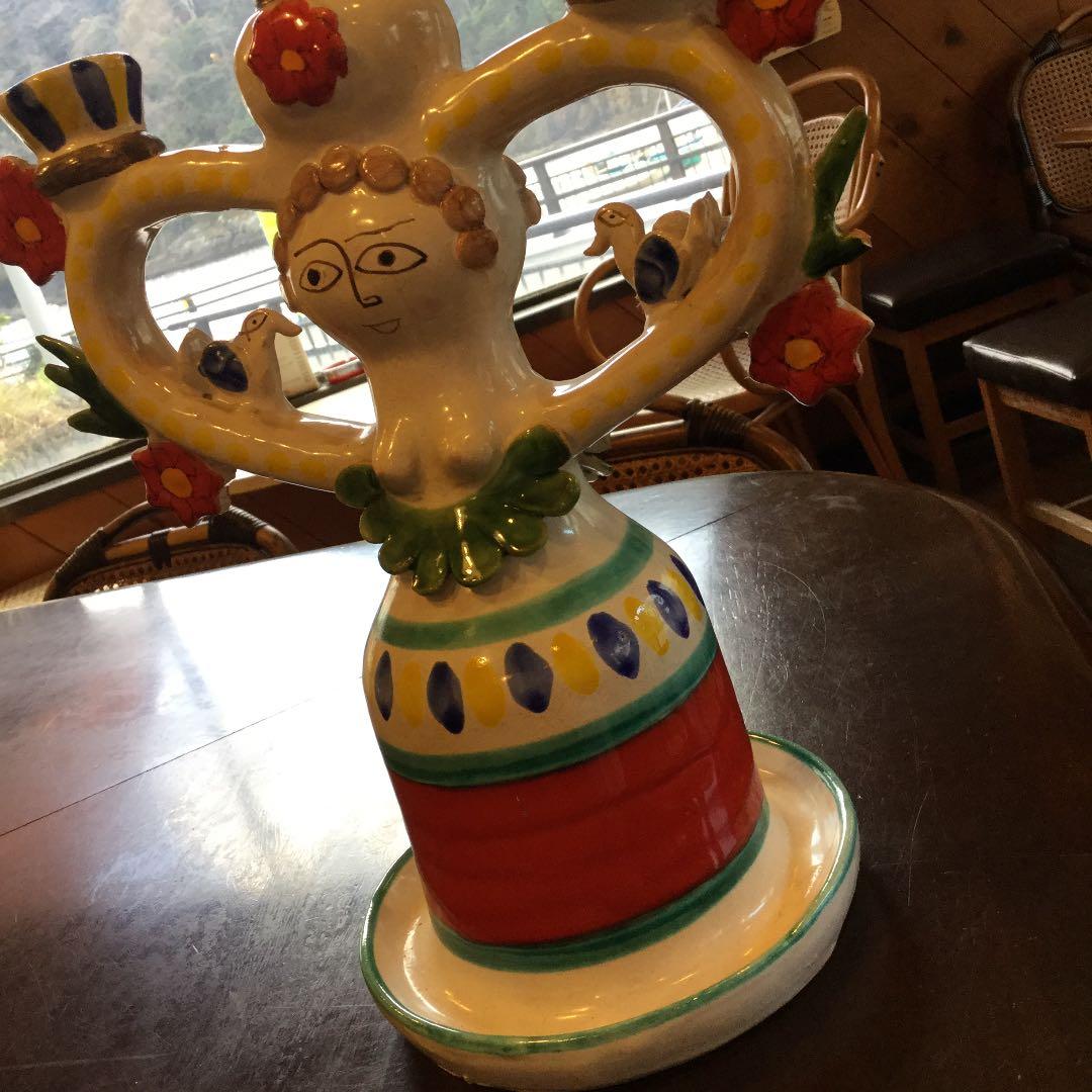 デシモーネ     陶器製3本燭台　イタリア/ベネチアにて購入