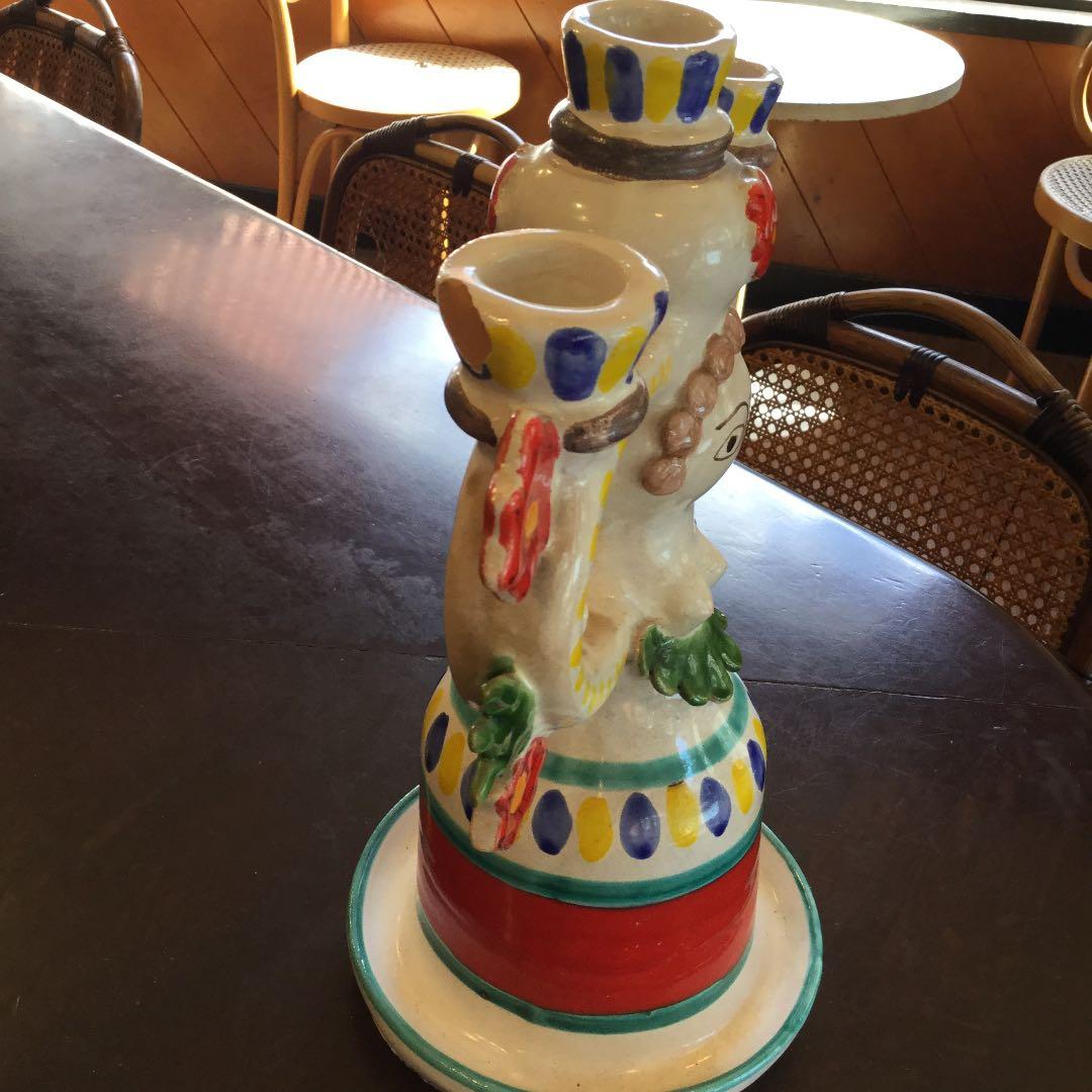 デシモーネ     陶器製3本燭台　イタリア/ベネチアにて購入