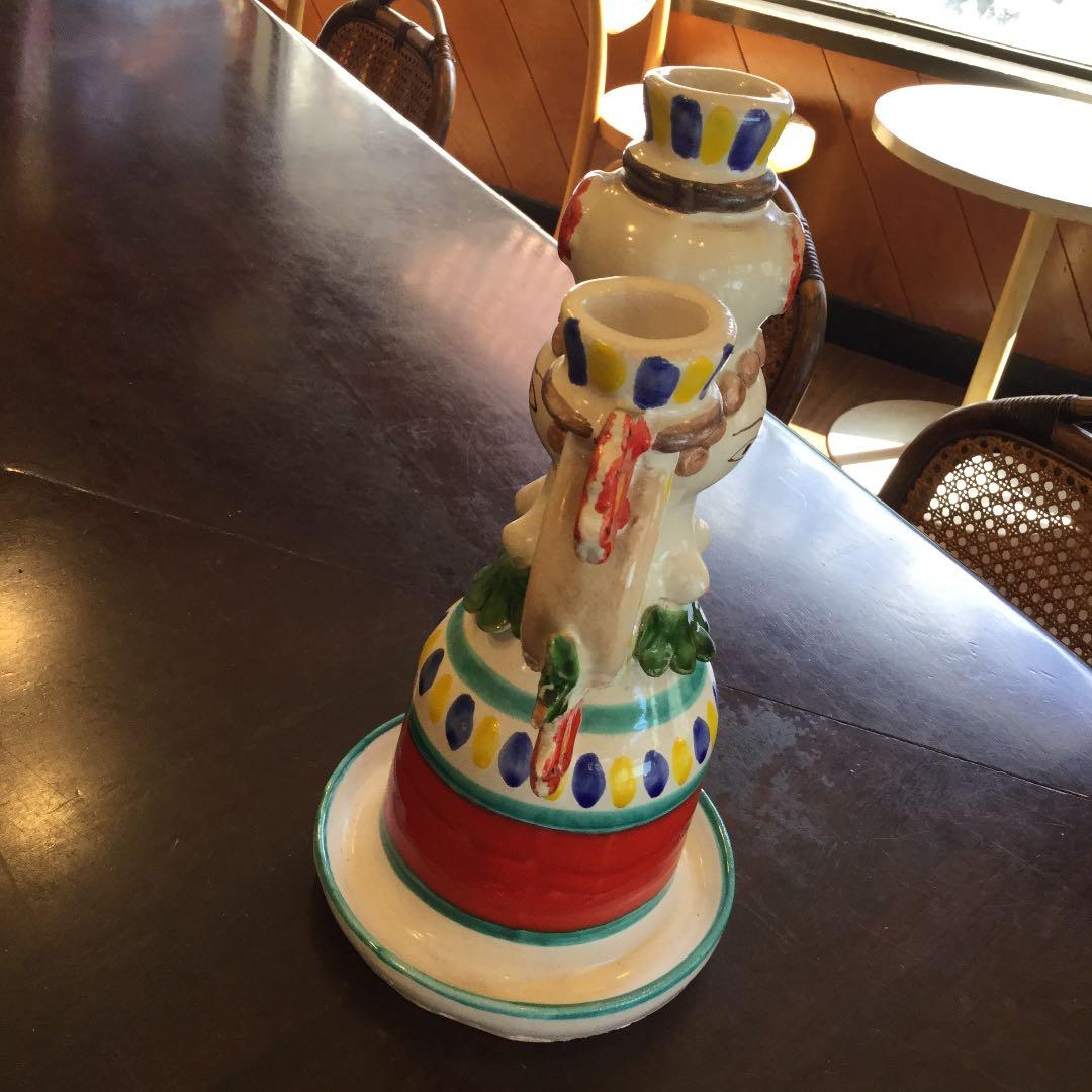 デシモーネ     陶器製3本燭台　イタリア/ベネチアにて購入