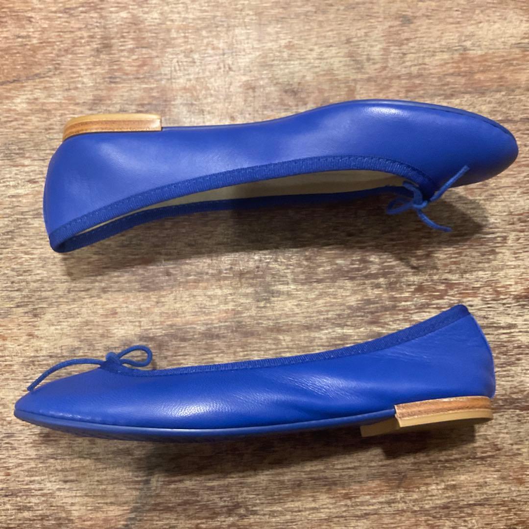 極美品！レペット バレエシューズ リボン ペタ靴 フラットシューズ 35 青