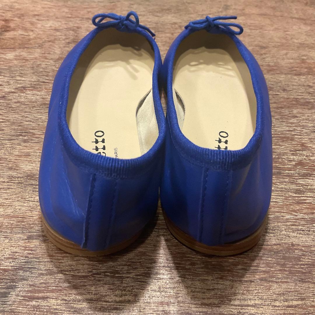 極美品！レペット バレエシューズ リボン ペタ靴 フラットシューズ 35 青