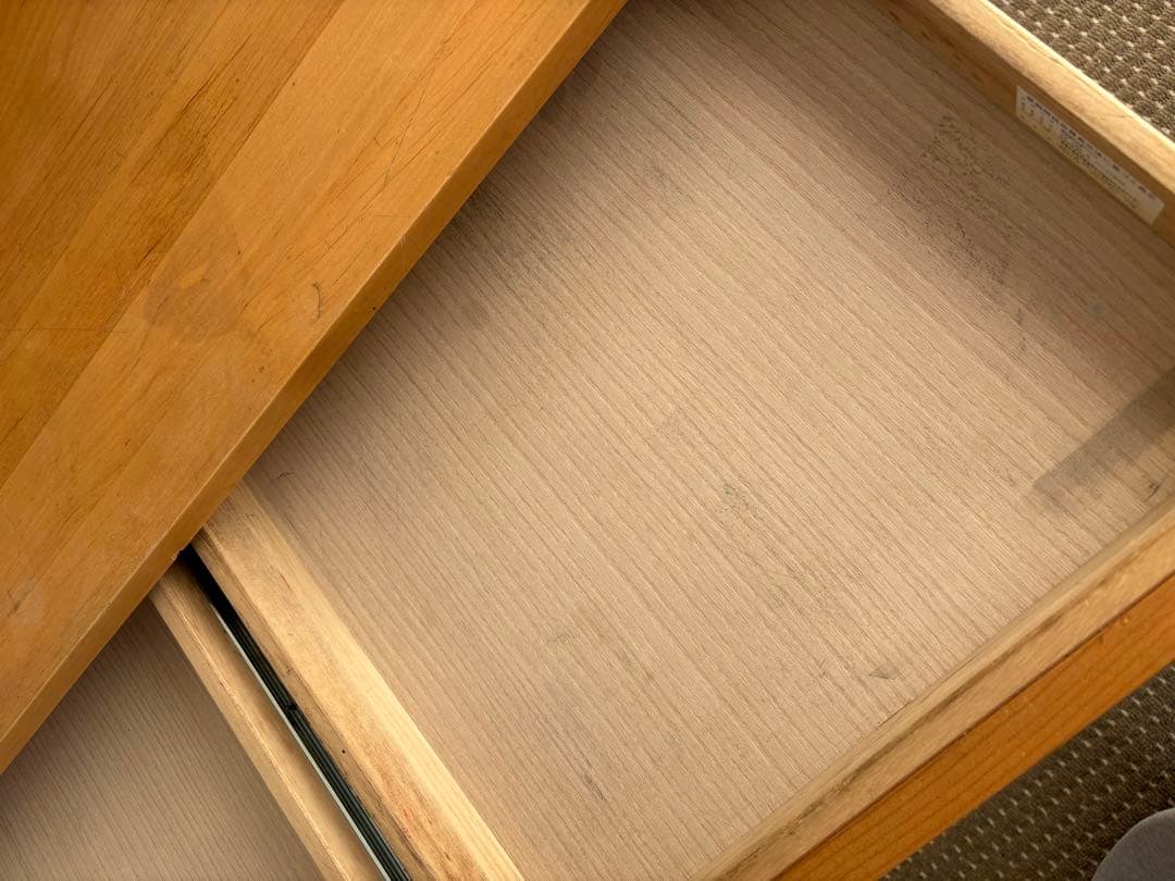 【宮城県引き取り限定】堀田木工所　ウッディ　アルダー無垢材学習机デスクセット