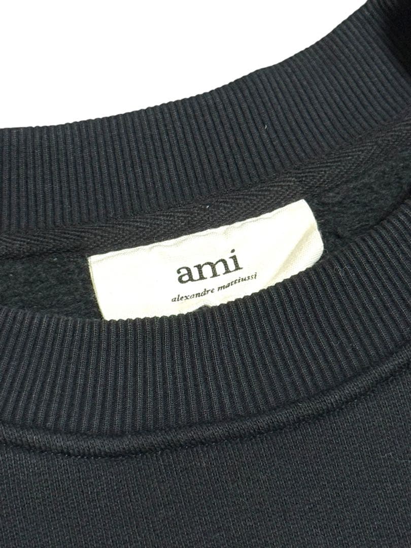 美品☆AMI Paris グラフィック スウェット XL ブラック　裏起毛