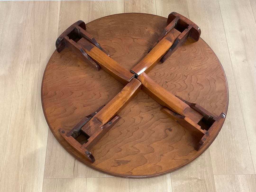 ちゃぶ台　丸ちゃぶ　折りたたみ　飾り台　古家具　古道具　径約75cm