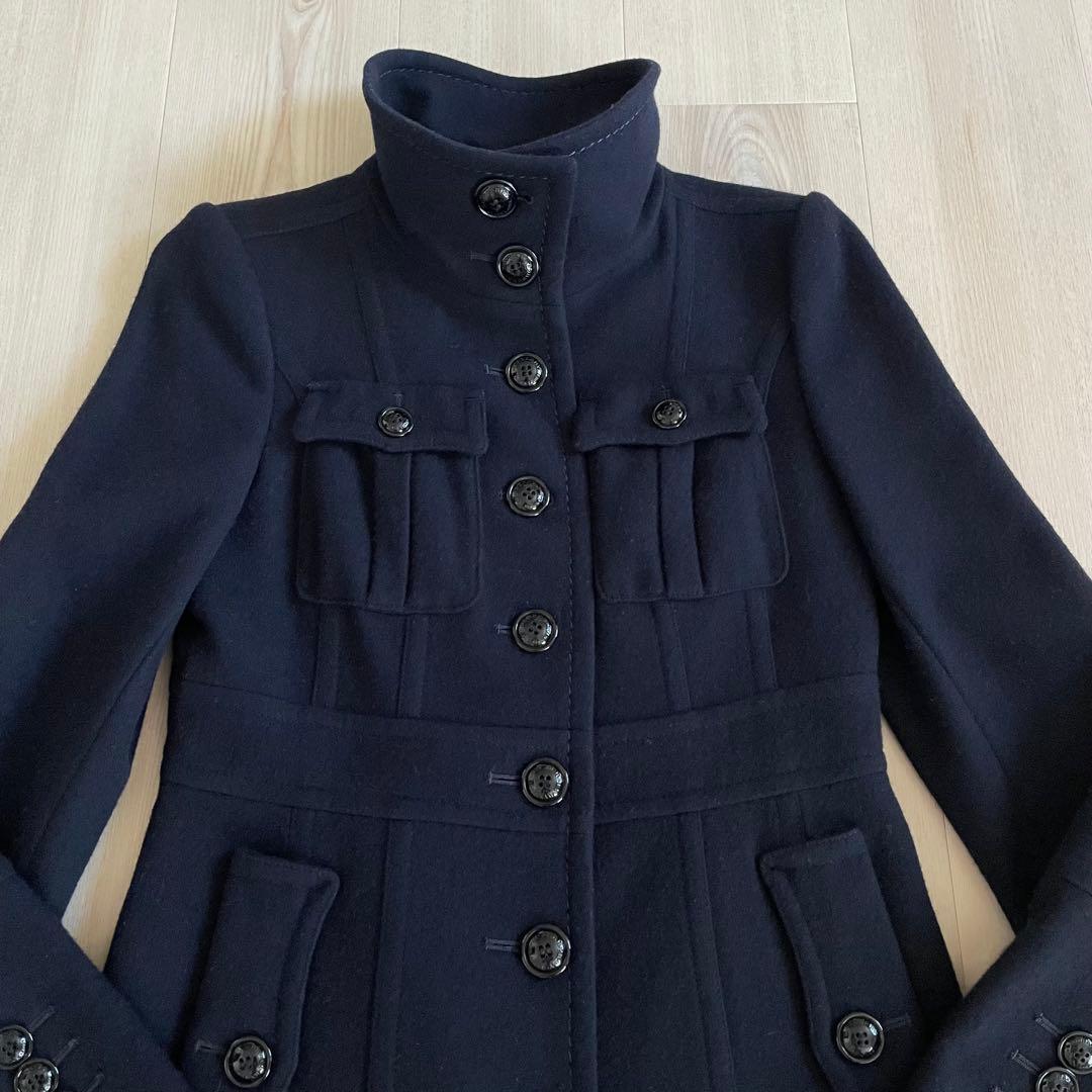 希少デザイン✨バーバリーブラックレーベル ナポレオンコート 38サイズ ネイビー