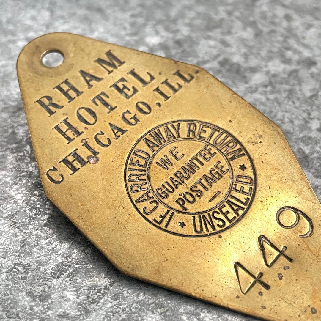 アメリカ製USAヴィンテージ モーテル ホテル キー 449 イリノイ