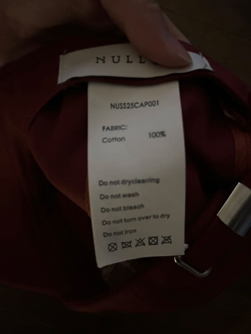 nullus 25ss HOMME ALONE キャップ 赤