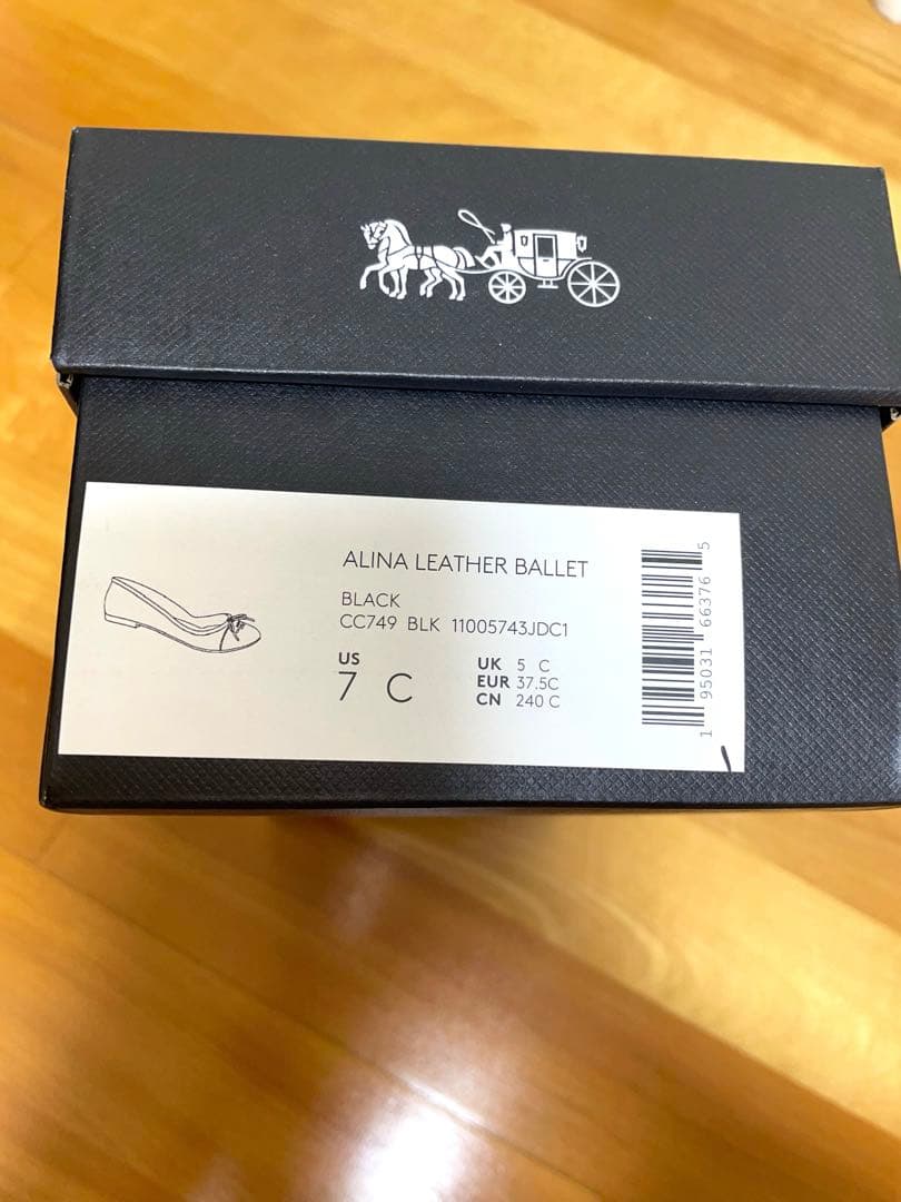 COACH ALINA LEATHER BALLET ブラック