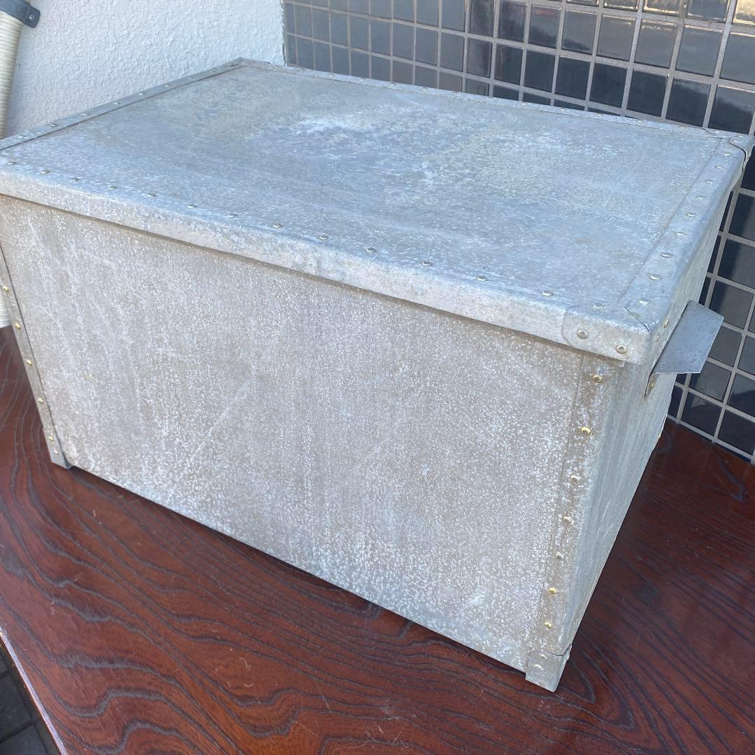 ヴィンテージメタルボックス 蓋付き収納箱 インダストリアル インテリア