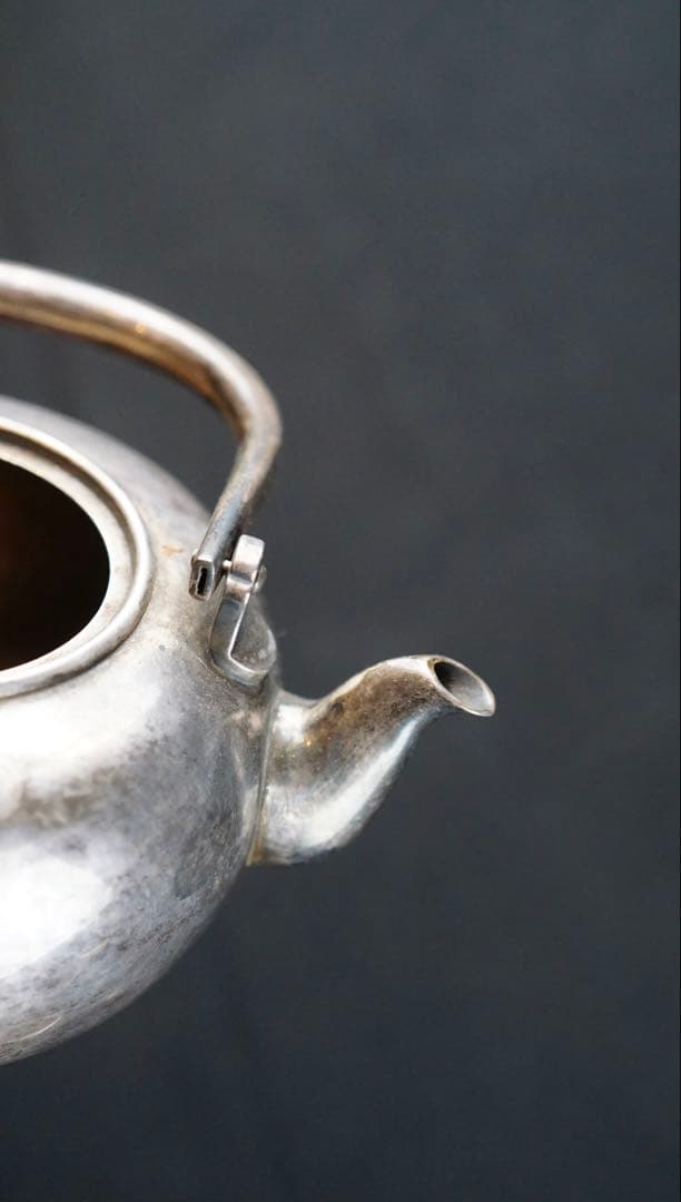 純銀製　湯沸し　銀瓶　煎茶道具　古美術