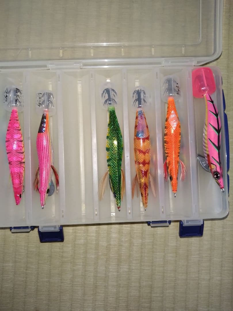 y’s　餌木51本と明邦バケットマウスBM-5000セット、ルアーボックス