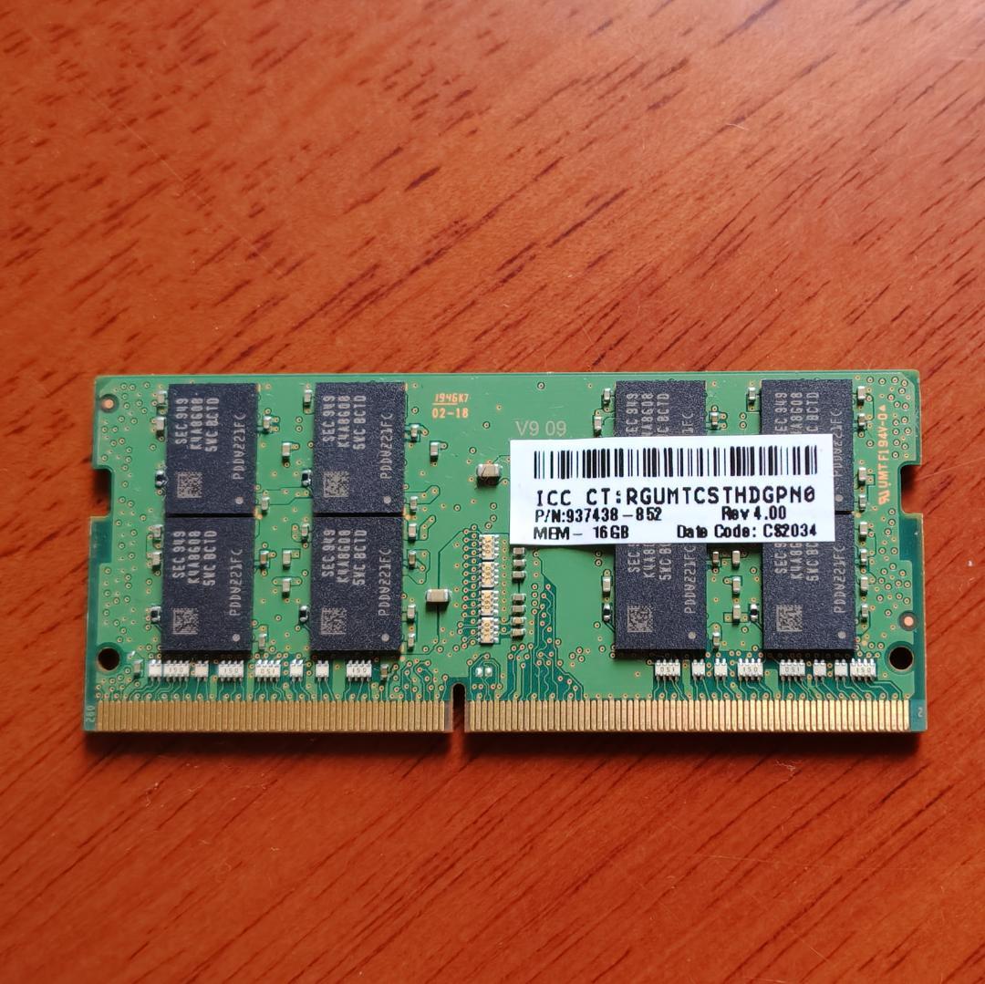 Samsung ノートPC用 16GB DDR4メモリ pc4 2666v