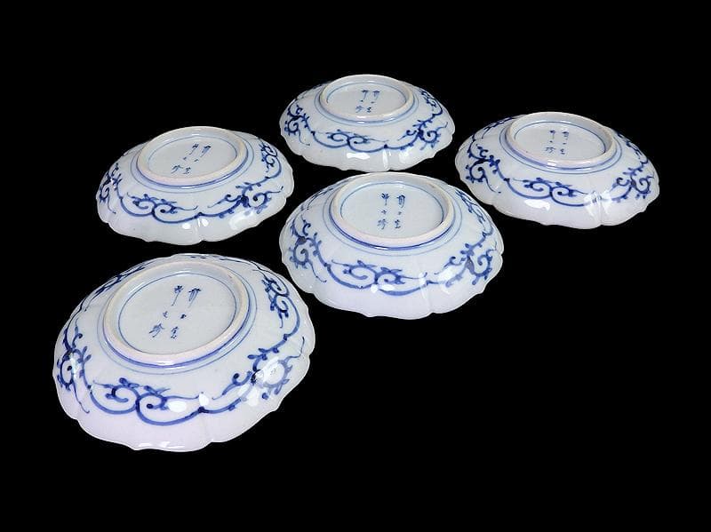 大聖寺伊万里　金襴手 菊皿　4寸半皿　5客　E046AS-CYb