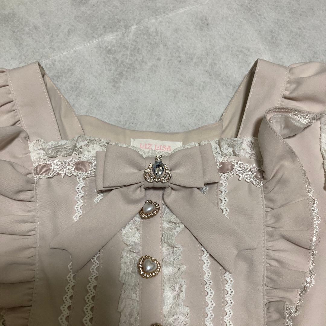 LIZLISA ティアラリボン　ティアード　ワンピース ピンク