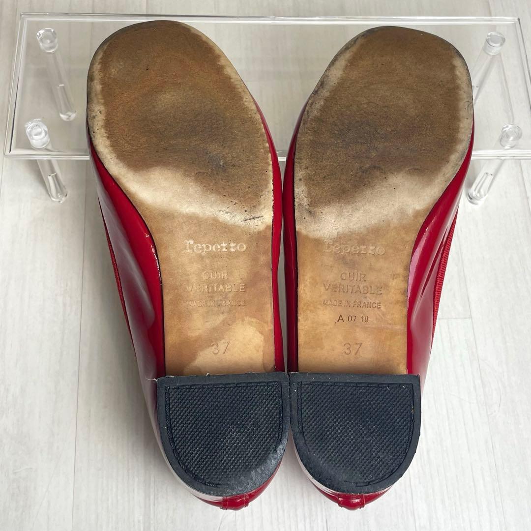 レペット サンドリオン バレエシューズ フラットパンプス 37 リボン エナメル