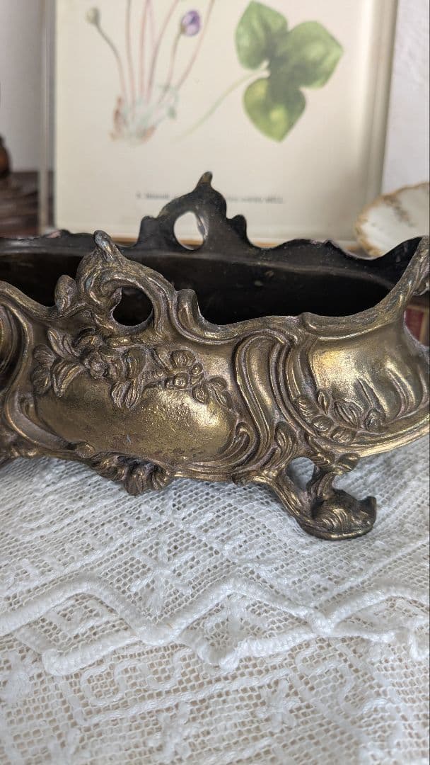 フランス ジャルディニエール 花器 ゴールド色