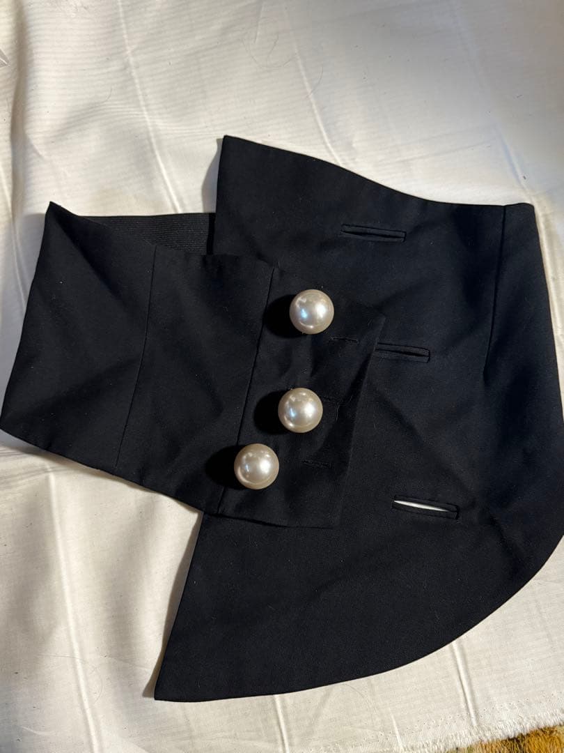 専用ページ kimhekim ベルト ビッグパールボタン ブラック