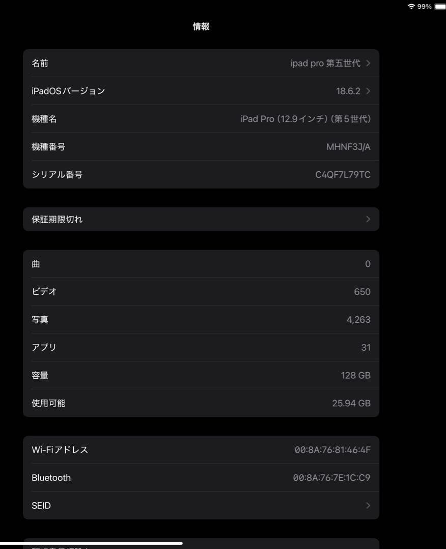 iPad Pro 12.9インチ 128GB Wi-Fiモデル