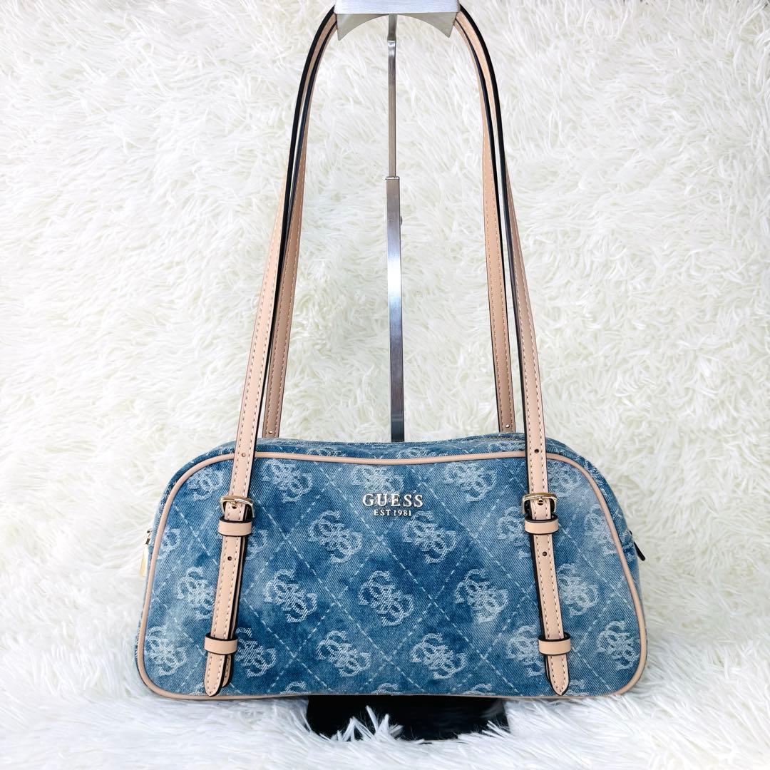 新品 未使用 GUESS ゲス ショルダーバッグ モノグラム デニム