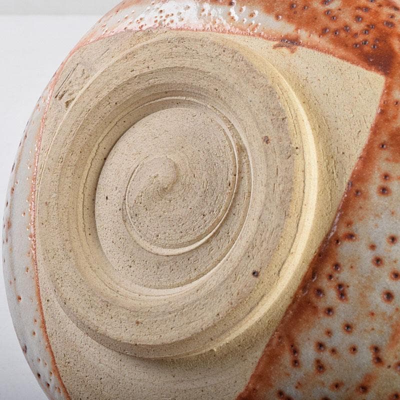 茶道具　人間国宝　鈴木蔵作　鼠志野　茶碗　仕覆付　共箱　M　R9199