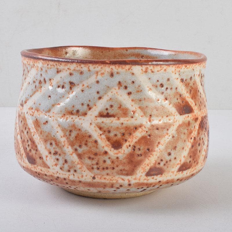 茶道具　人間国宝　鈴木蔵作　鼠志野　茶碗　仕覆付　共箱　M　R9199