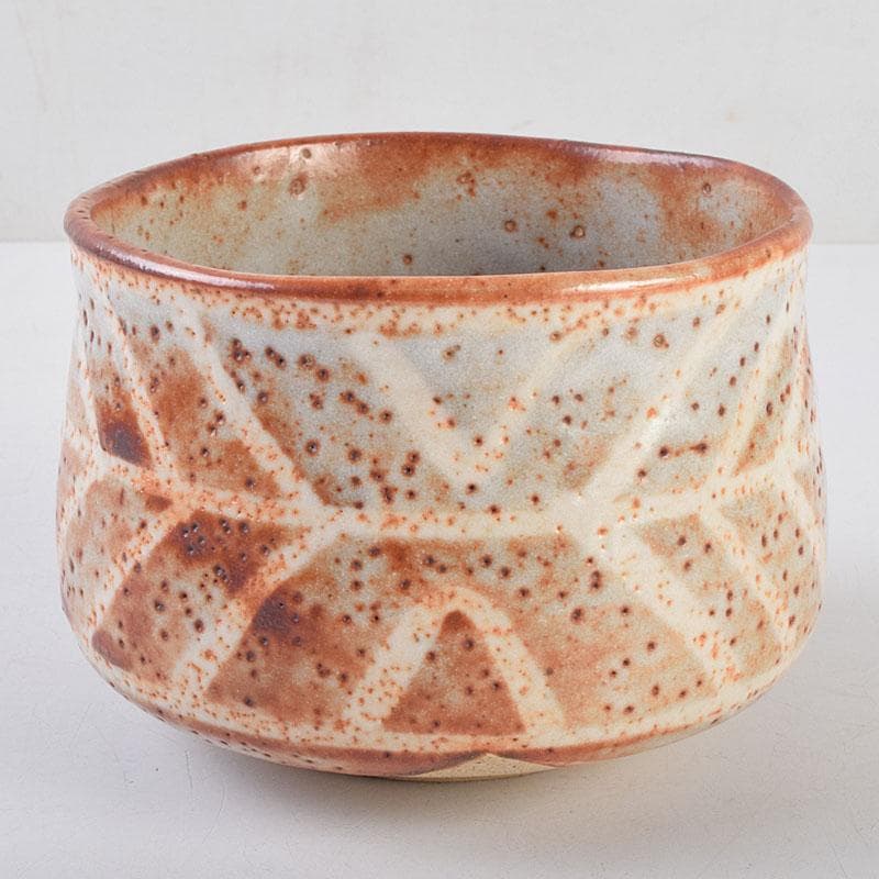 茶道具　人間国宝　鈴木蔵作　鼠志野　茶碗　仕覆付　共箱　M　R9199